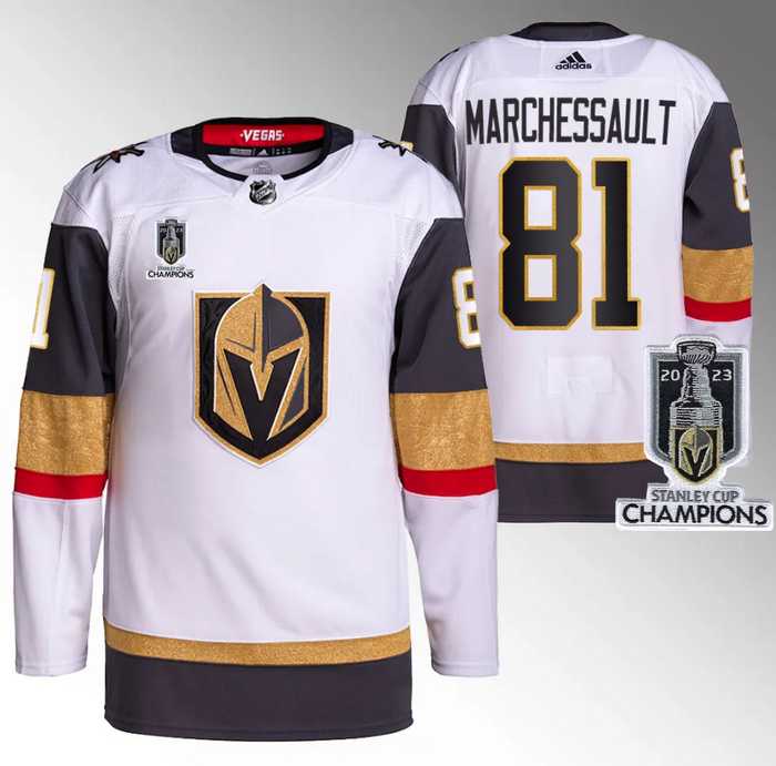 Mens Vegas Golden Knights #81 Jonathan Marchessault White 2023 Stanley Cup Champions Stitched Jersey->vegas golden knights->NHL Jersey